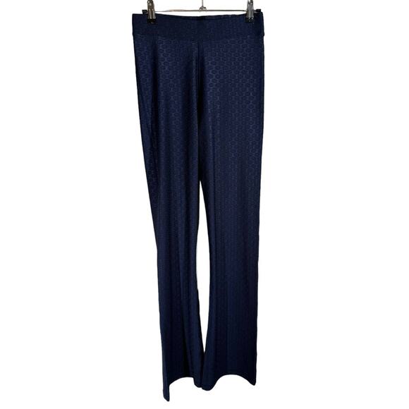 New All Access by Bandier Harmony Jacquard Flare Pant Navy Blue Small - Picture 6 of 11